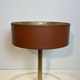 Fluted Brass Desk Lamp, in the style of Jacques Adnet, 1970s