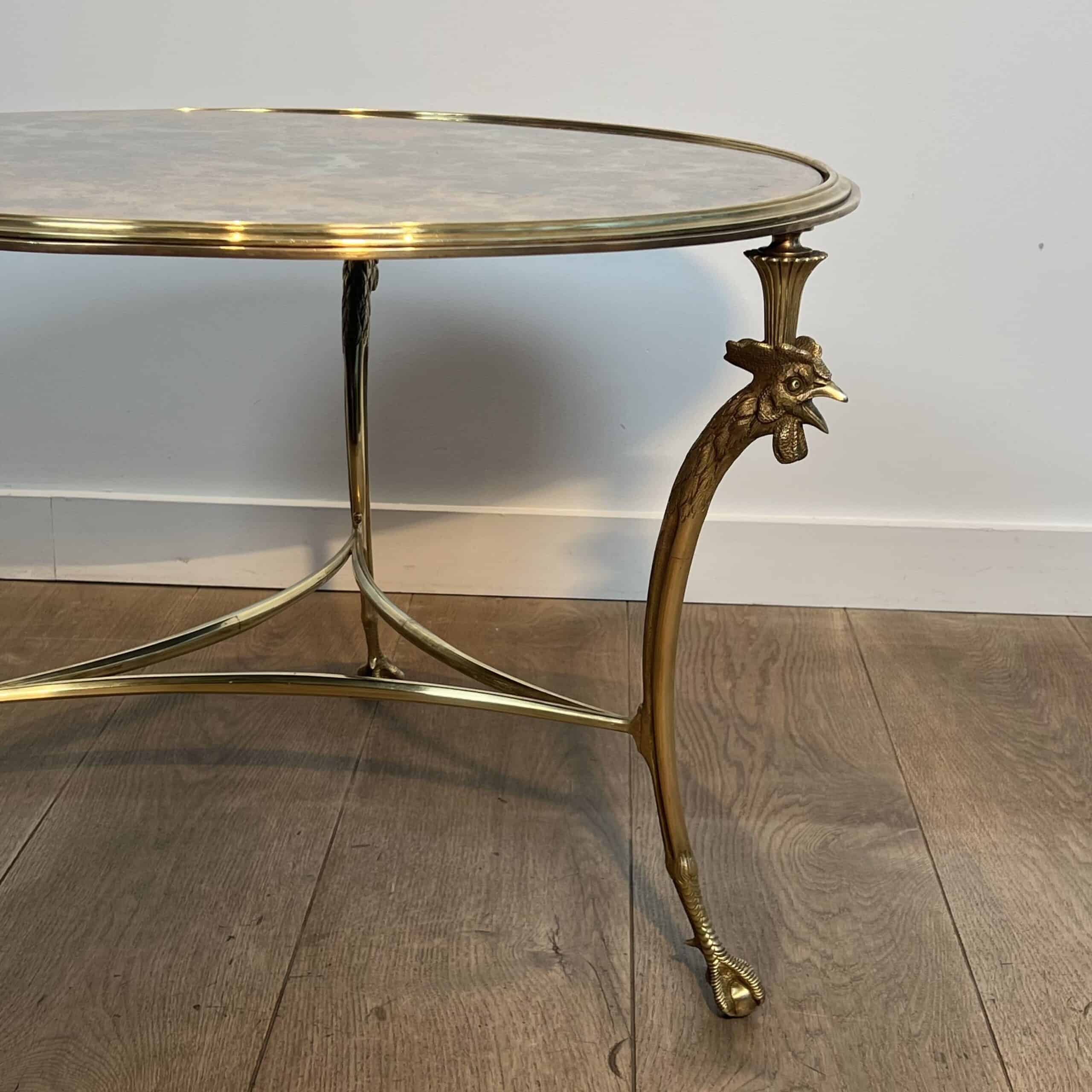 Maison Charles Bronze Coffee Table "Rooster", Circa 1940. - Image 7