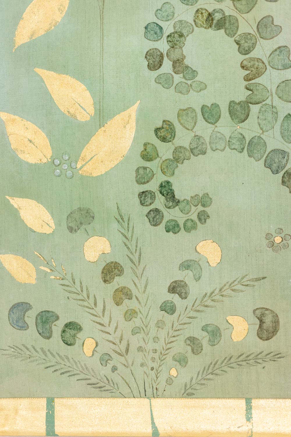 Contemporary French Hand-Painted Parrot Canvas - Foliage Detail Four - Styylish