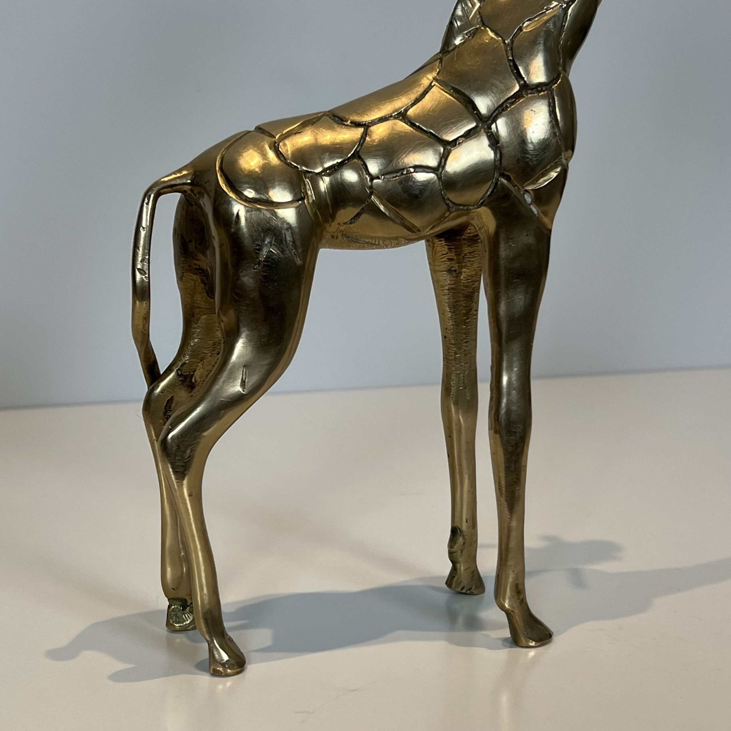 Brass "Giraffe" Animal Sculptures, Pair, 1970s. - Image 7