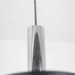 1960s French Black and Chrome Pendant Light - Cable Detail Two - Styylish