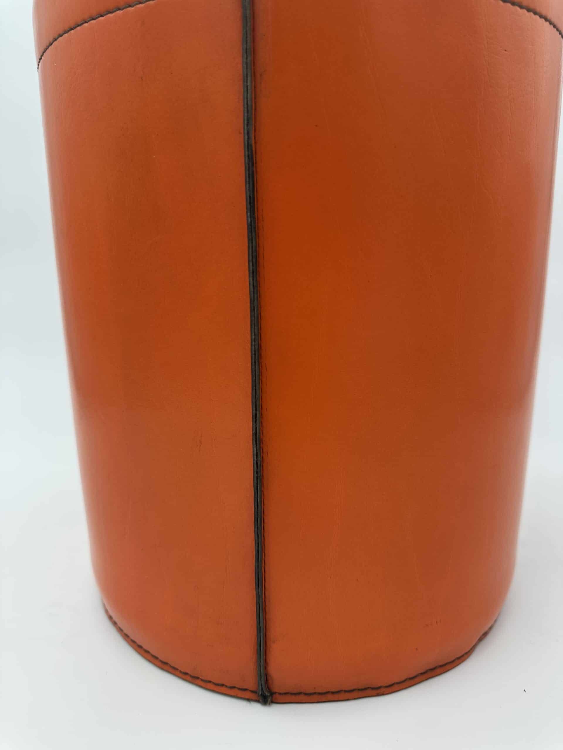 Luxury Leather Wastebasket with Saddle Stitching, in the Style of Hermès, 1970s - Image 8