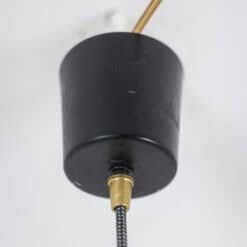 1960s French Black and Chrome Pendant Light - Ceiling Fixture Detail Two - Styylish