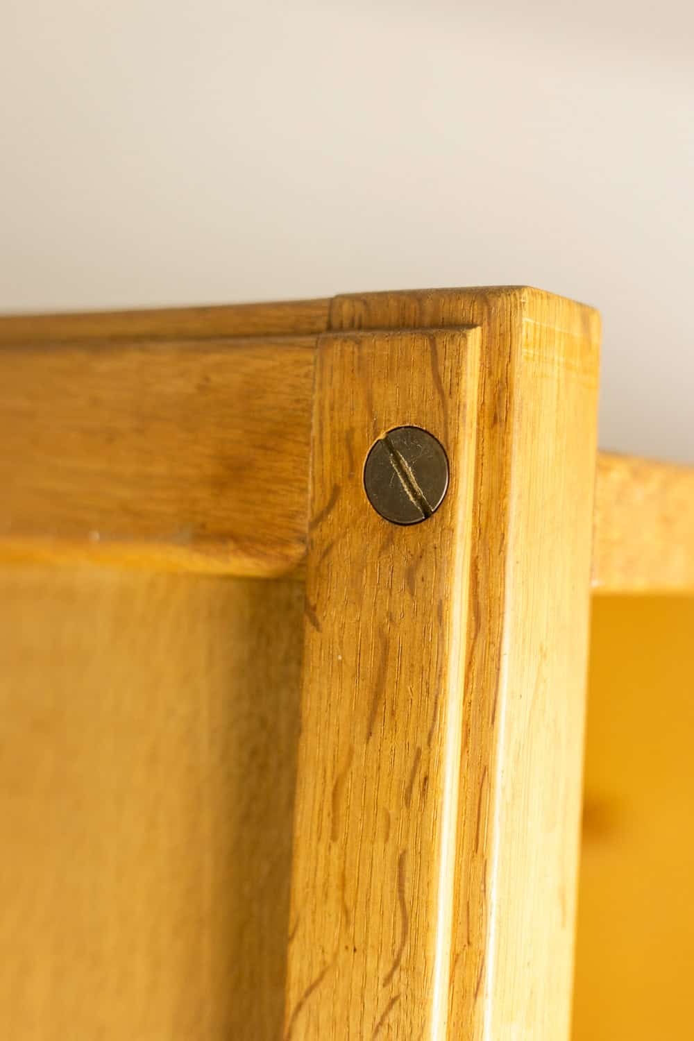 Guillerme and Chambron. Oak wardrobe with built-in writing desk. 1970s–80s - Image 10