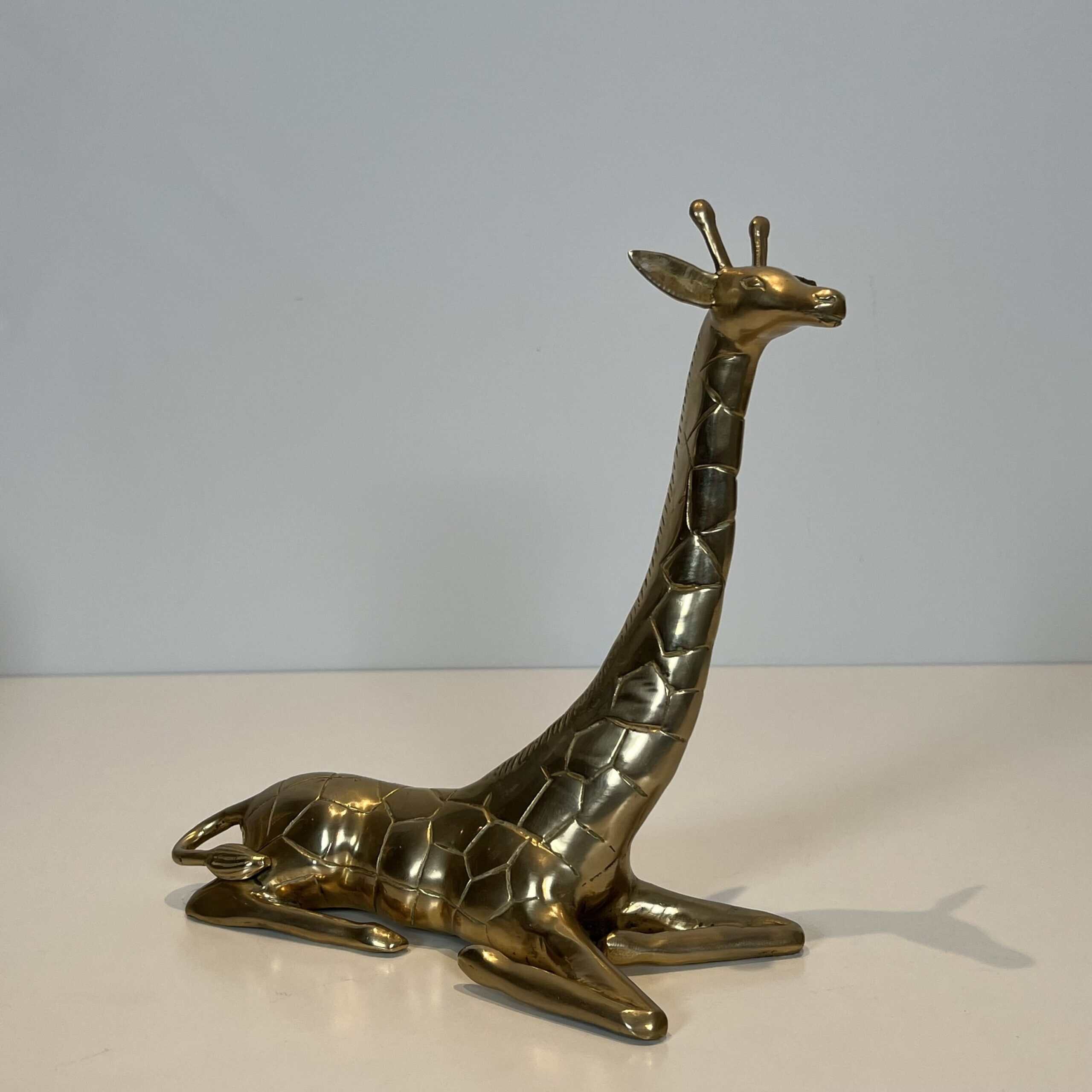 Brass "Giraffe" Animal Sculptures, Pair, 1970s. - Image 10