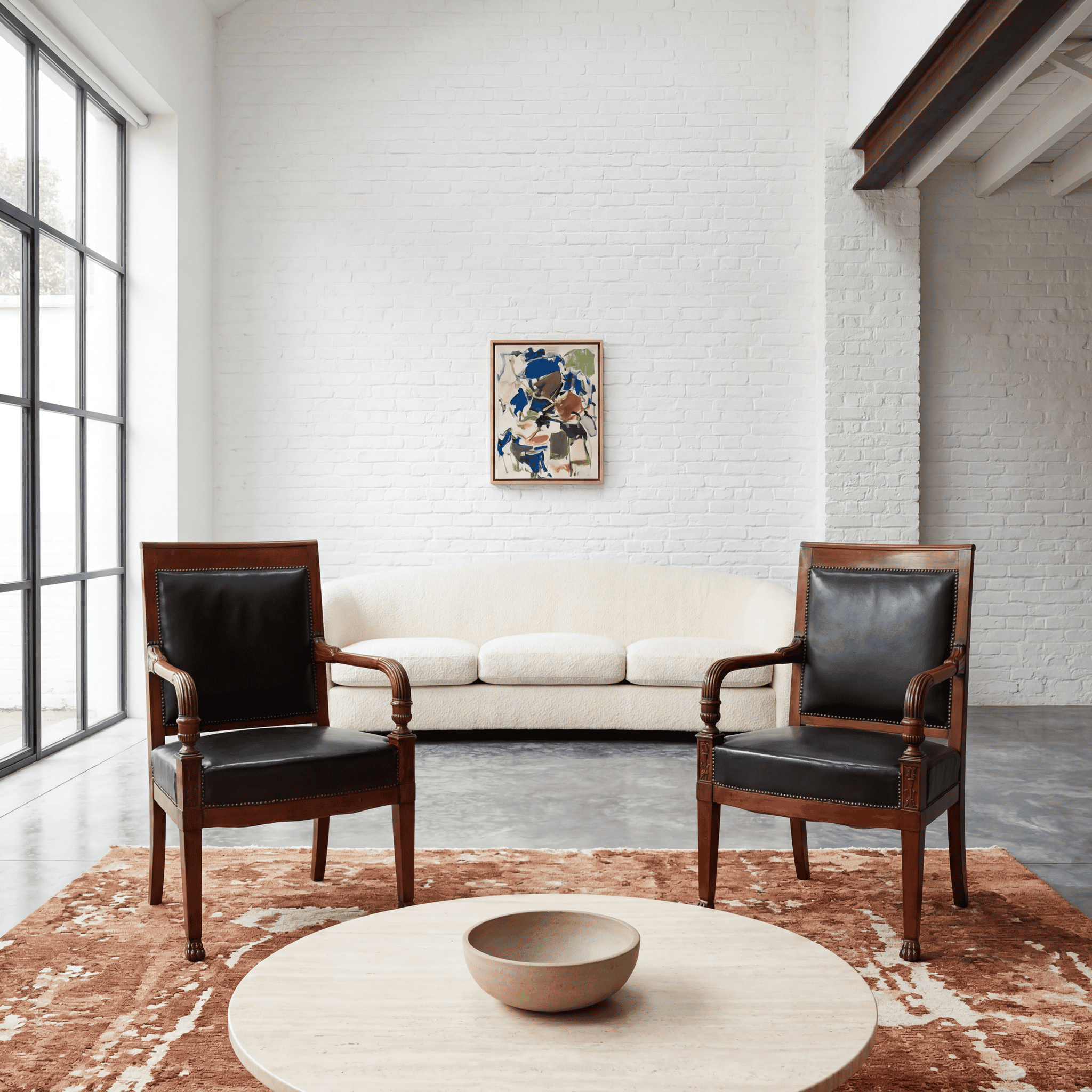 Pair of French Empire Armchairs in a contemporary interior- Styylish