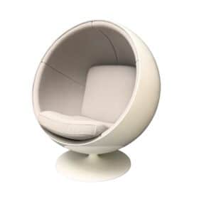 Original Asko Ball Chair, Eero Aarnio, White and Gray, Finland, 1960s