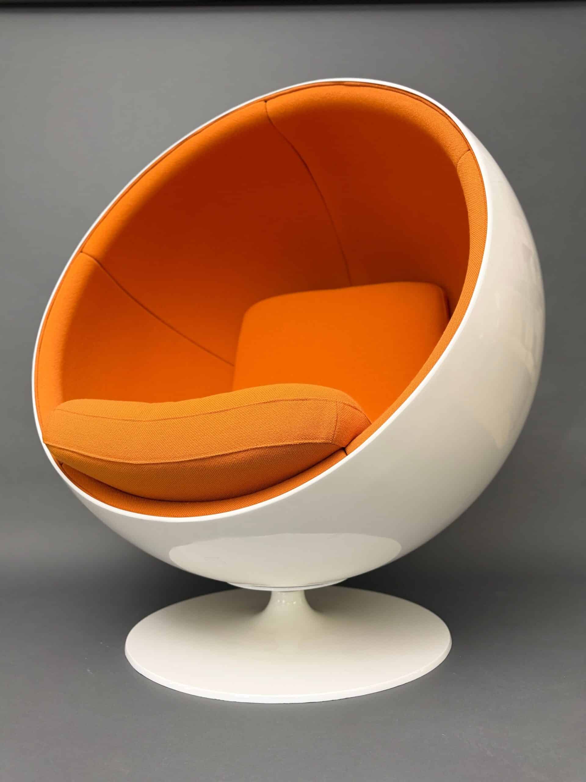 Original Asko Ball Chair, Eero Aarnio, White and Orange, Finland, 1960s - Image 12