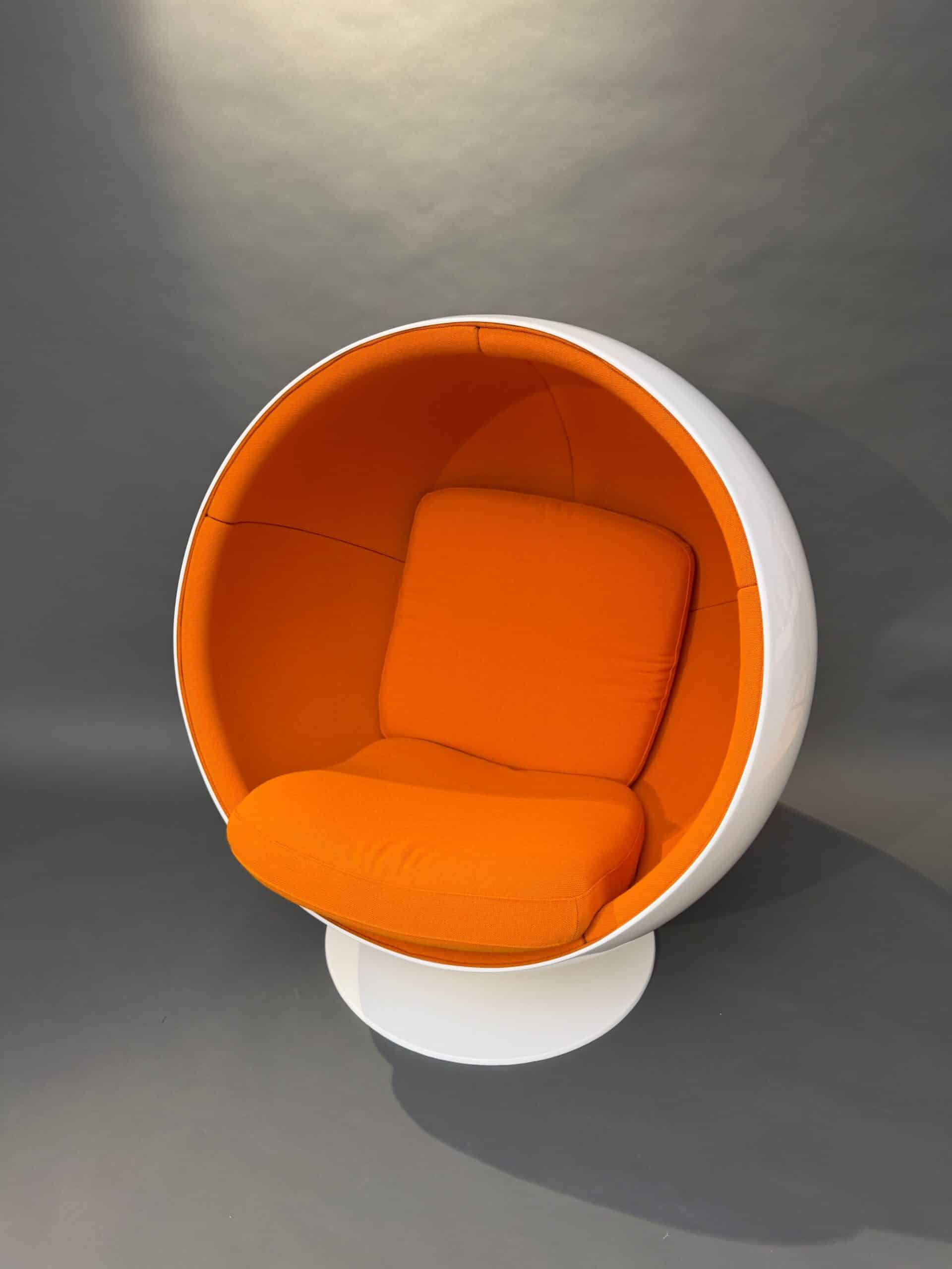 Original Asko Ball Chair, Eero Aarnio, White and Orange, Finland, 1960s - Image 17