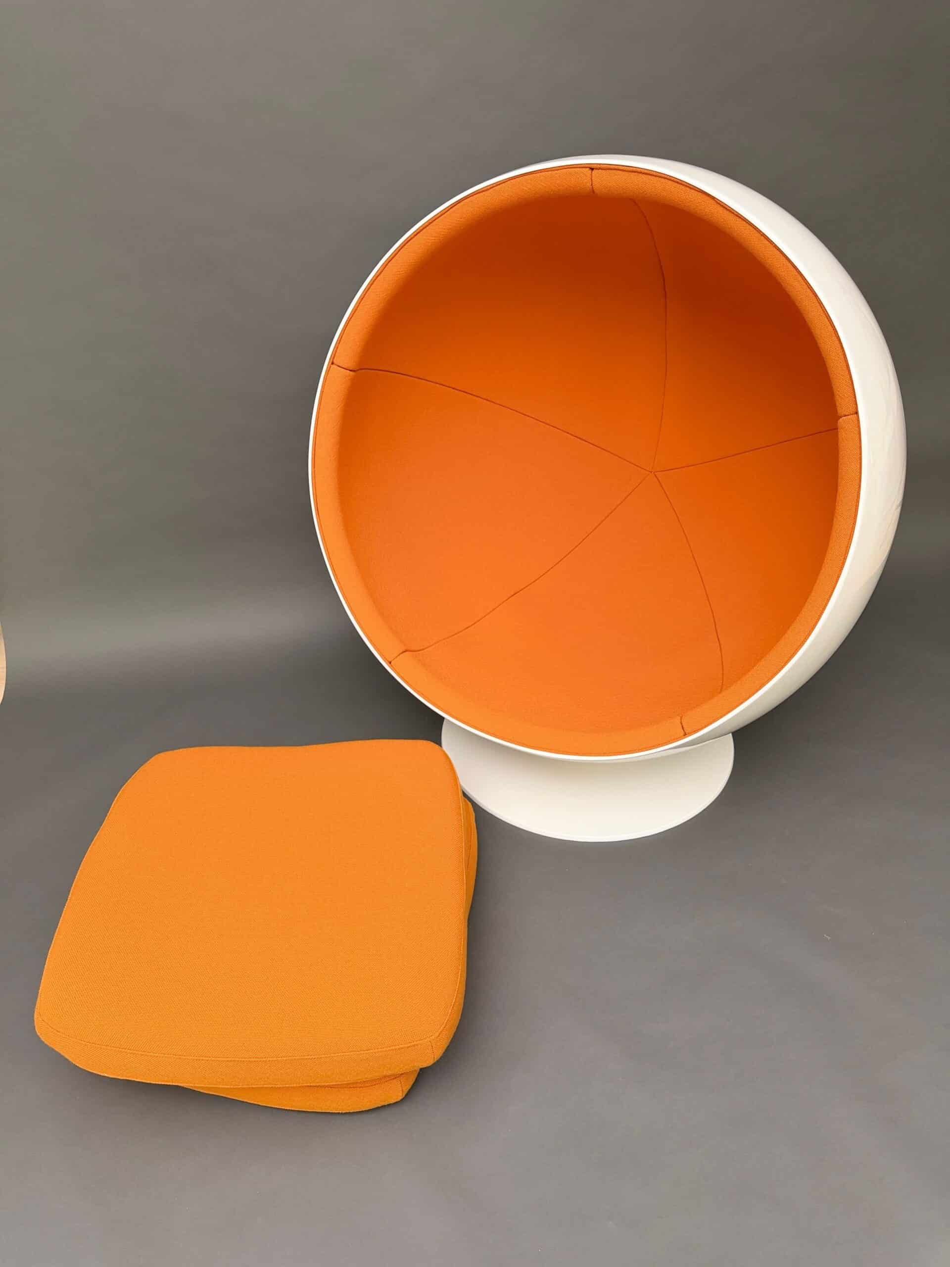 Original Asko Ball Chair, Eero Aarnio, White and Orange, Finland, 1960s - Image 18