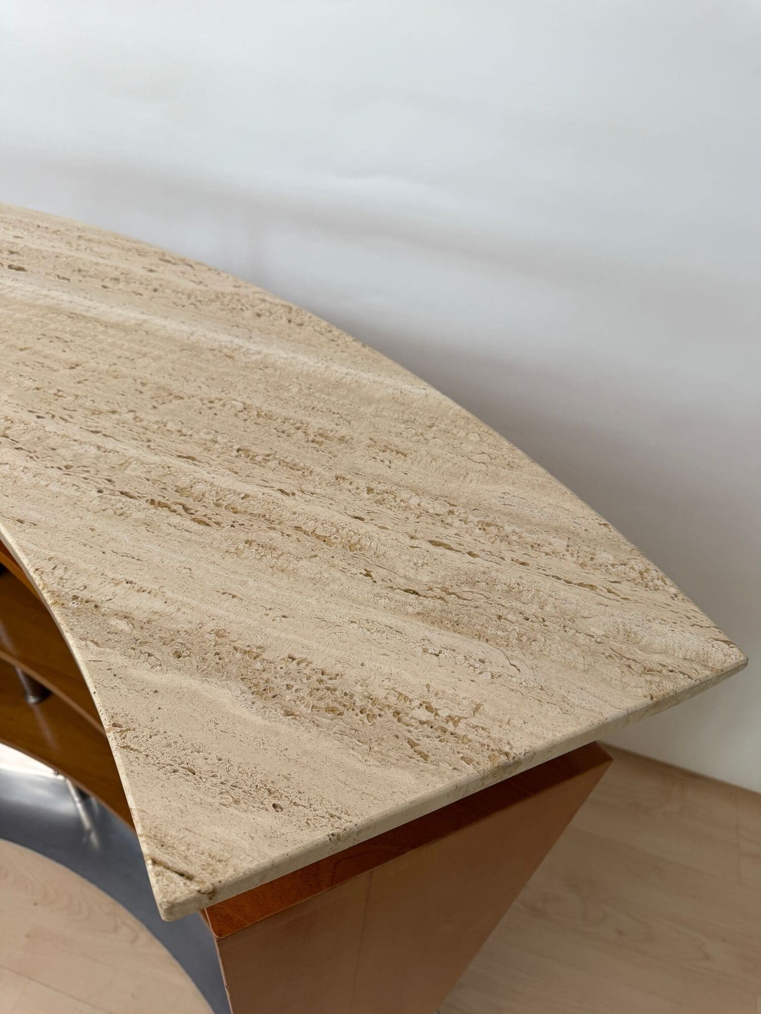 Mid-Century Bar Counter, Teak Wood, Metal, Travertine, Italy, circa 1970 - Image 18