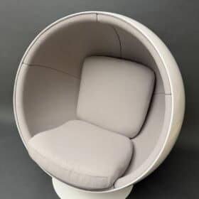 Original Asko Ball Chair, Eero Aarnio, White and Gray, Finland, 1960s