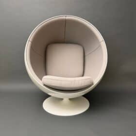 Original Asko Ball Chair, Eero Aarnio, White and Gray, Finland, 1960s