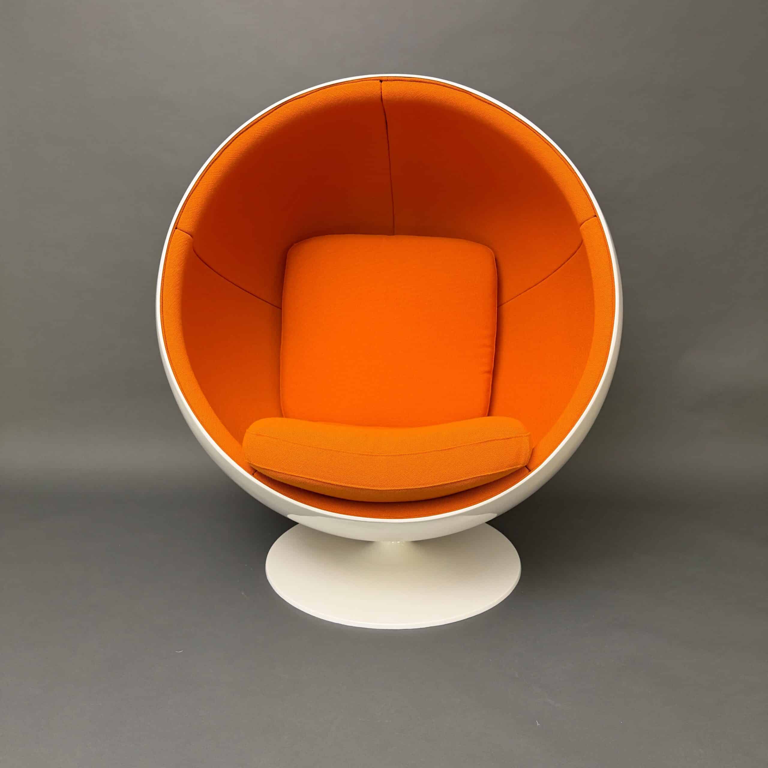 Original Asko Ball Chair, Eero Aarnio, White and Orange, Finland, 1960s - Image 5
