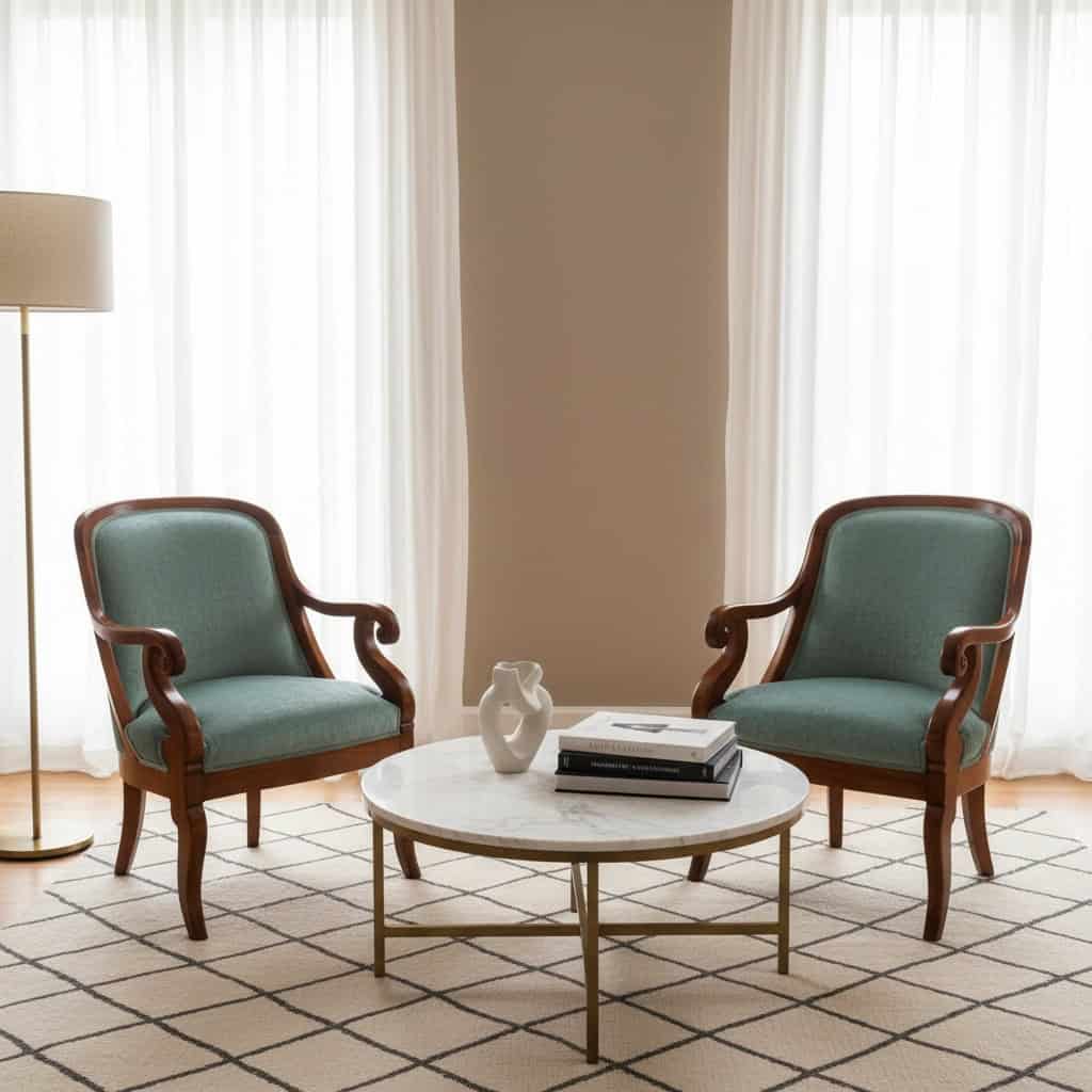 Pair of Biedermeier Armchairs in a Contemporary Interior- Styylish