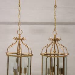 Pair of Italian Hexagonal Brass Lanterns, 1990s - Image 4