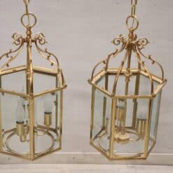 Pair of Italian Hexagonal Brass Lanterns, 1990s - Image 5