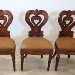19th Century Italian Charles X Inlaid Walnut Set of Six Antique Elegant Chairs - Image 6