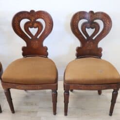 19th Century Italian Charles X Inlaid Walnut Set of Six Antique Elegant Chairs - Image 7
