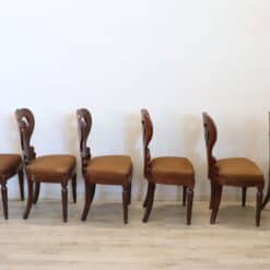 19th Century Italian Charles X Inlaid Walnut Set of Six Antique Elegant Chairs - Image 8