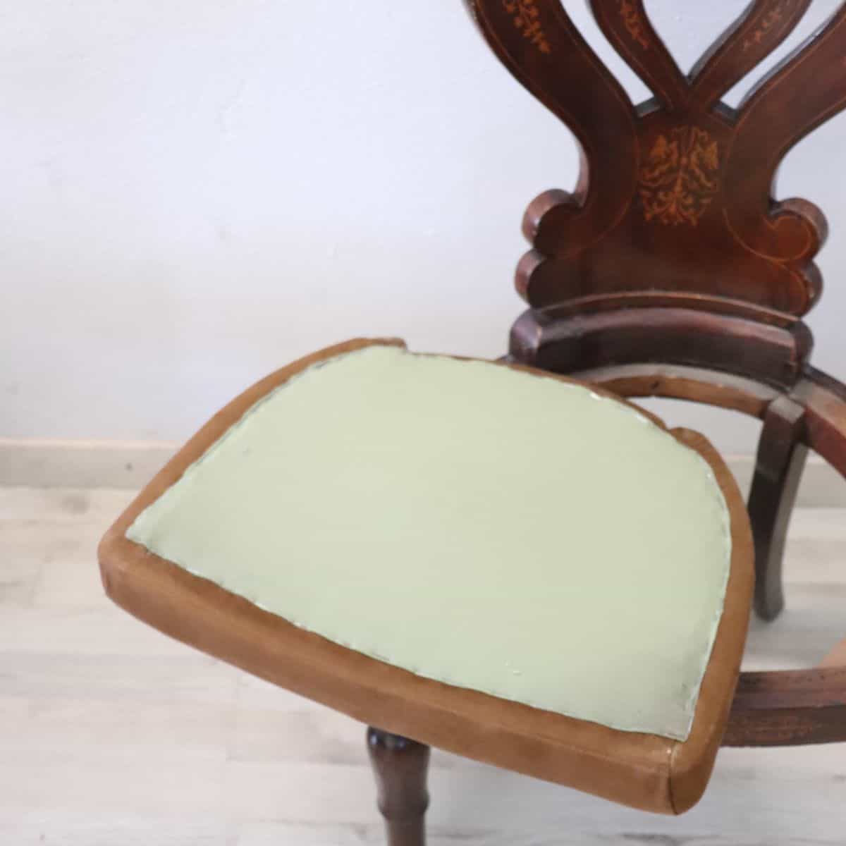 19th Century Italian Charles X Inlaid Walnut Set of Six Antique Elegant Chairs - Image 15