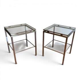 Pair of Guy Lefèvre Side Tables for Maison Jansen, France, 1970s