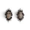 Mazzega Brutalist Cast Glass and Wrought Iron Wall Sconces - Styylish