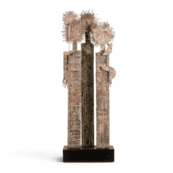 Lawrence Signed Double-Sided Carved Wood Sculpture - Styylish