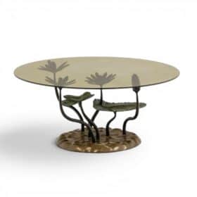 Water Lily Coffee Table in Bronze with two Patinas. 1970s.