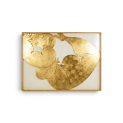 French Carved Wood Bas-Relief “I’m Swimming in Happiness” - Styylish