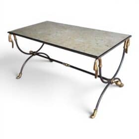 Maison Jansen Brushed Steel and Brass Coffee Table, France, Circa 1970
