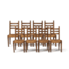Set of 8 Vintage Oak and Straw-Seated Chairs - Styylish