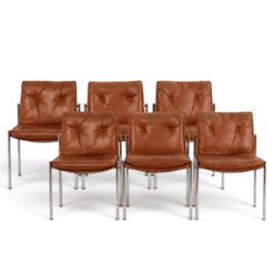 Set of 6 Italian Faux Leather Chairs - Styylish