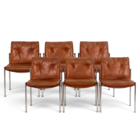 Set of 6 Italian Faux Leather Chairs
