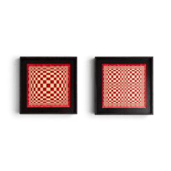 Marianne Leal “Homage to Vasarely” Straw Marquetry Panels - Styylish