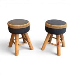 Pair of Pine Stools- France 1970- Styylish