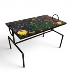 French Ceramic and Iron Coffee Table- Styylish