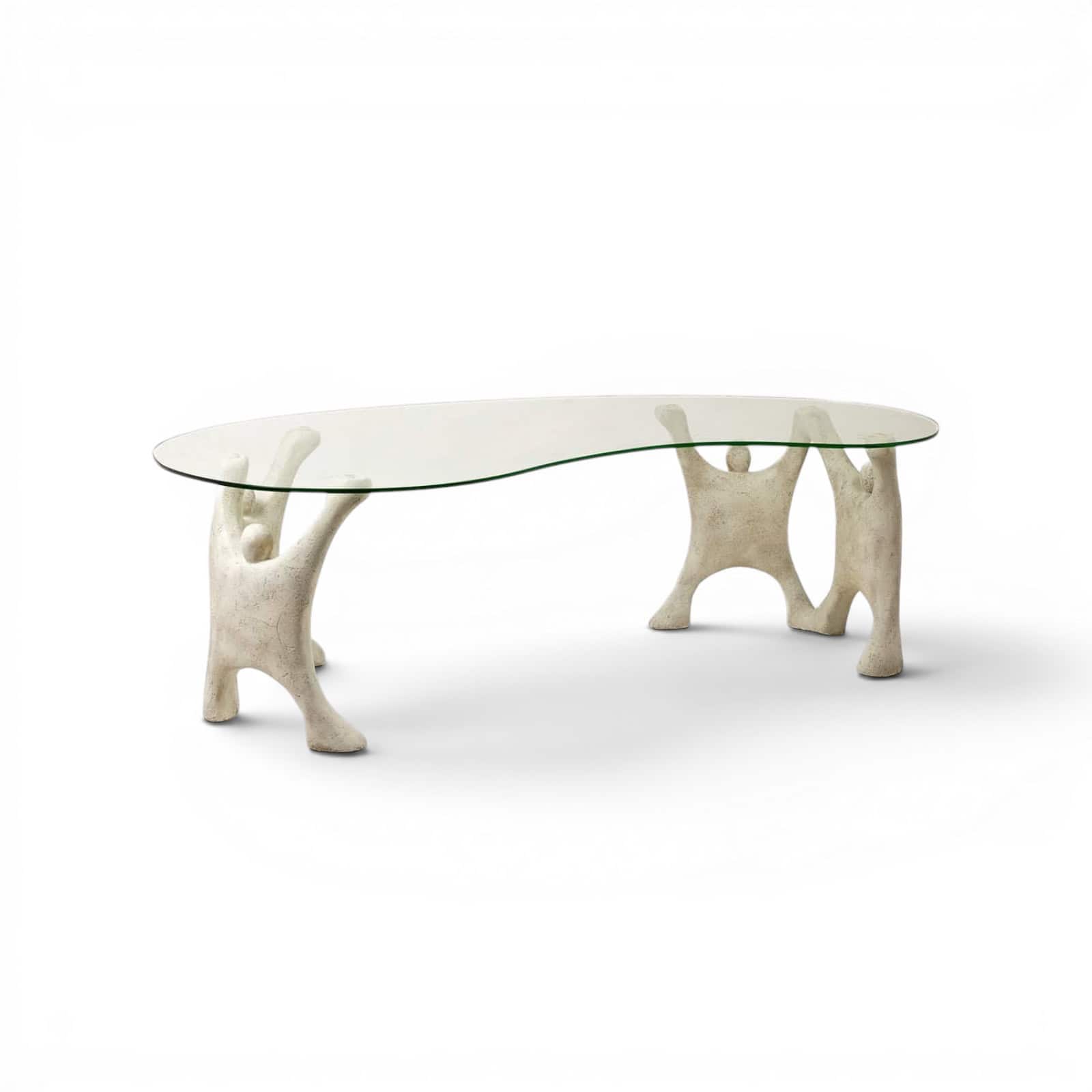 Brutalist Coffee Table with Sculptural Stone Base- Styylish