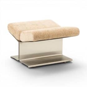 Paul Geoffroy for Uginox. Pair of brushed steel stools. Circa 1970.