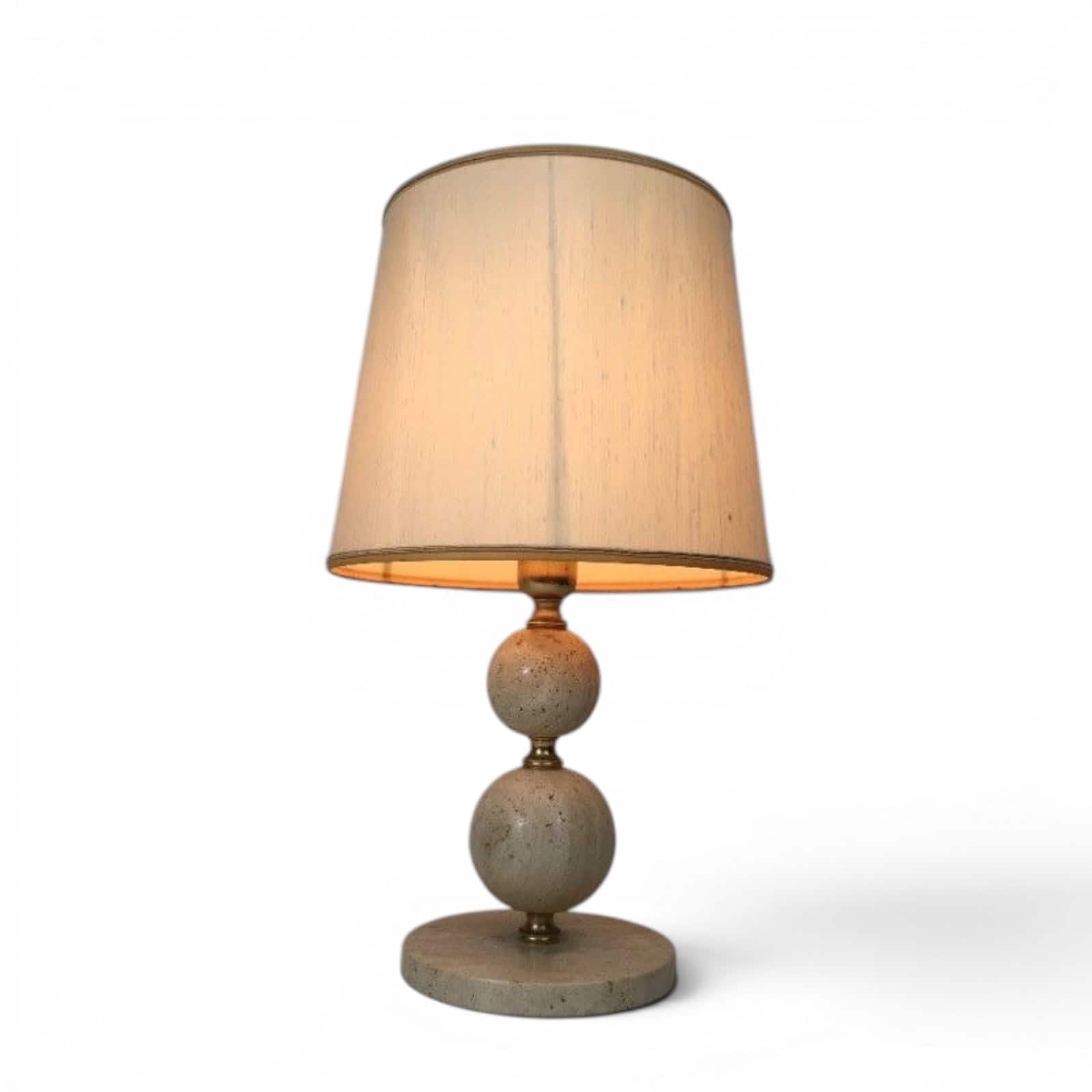 Travertine and Brass Table Lamp- Styylish