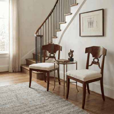 Antique Chairs- example of two Scandinavian Chairs created during the Biedermeier Period, Or Danish Golden Age- Mahogany- Styylish