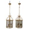 Pair of Italian Hexagonal Brass Lanterns, 1990s- Styylish