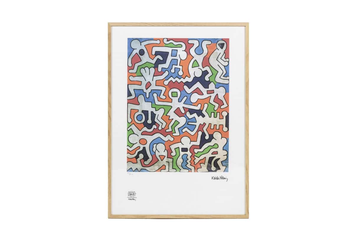 Keith Haring、No.90、希少画集画、新品額装付、状態良好 Keith Haring (American 1958-1990), Silkscreen, 1990s - Styylish