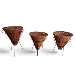 French Mid-Century Rattan Planters - Styylish