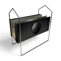 French 1960s Chrome and Black and White Magazine Rack - Styylish