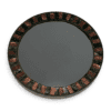 French Mid-Century Ceramic and Brass Round Mirror - Styylish