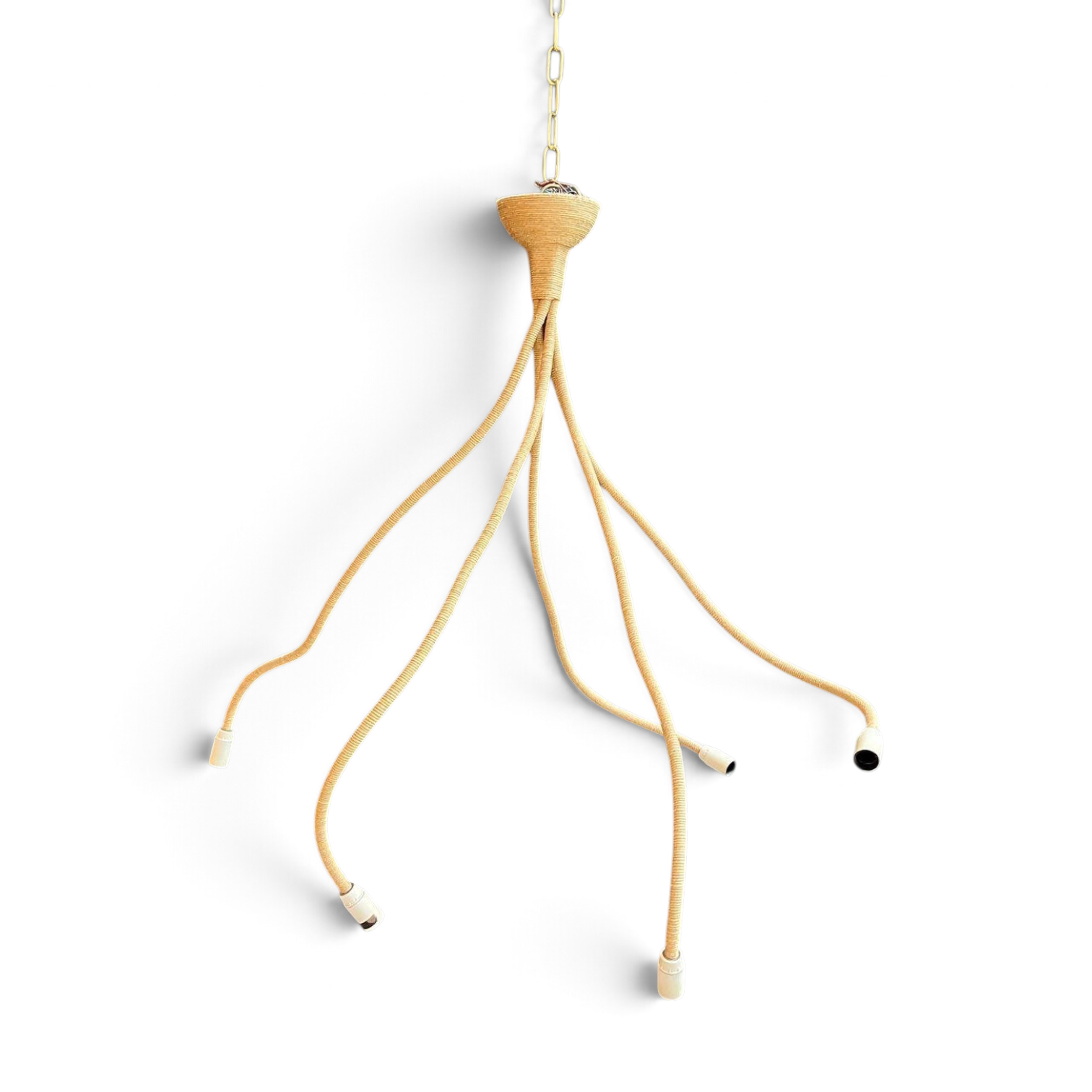 French 1970s Natural Rope Chandelier - Styylish