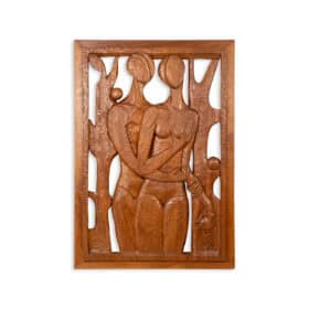 Roger Kressmann. Walnut panel carved with a gouge. 1980s.