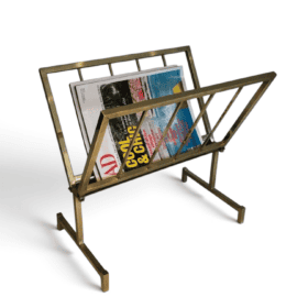 French 1970s Brass Magazine Rack