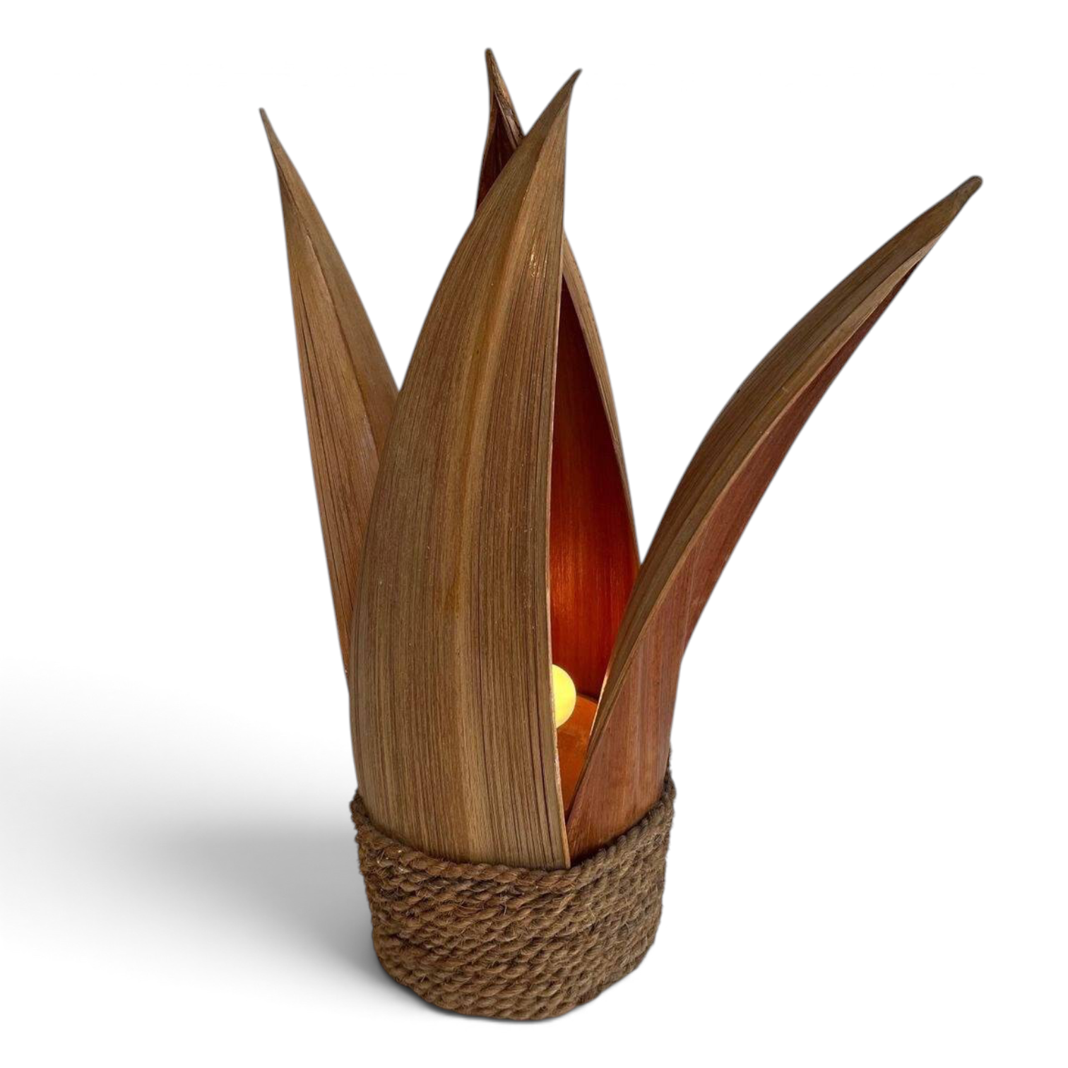 French 1970s Rattan Palm Tree Lamp - Styylish